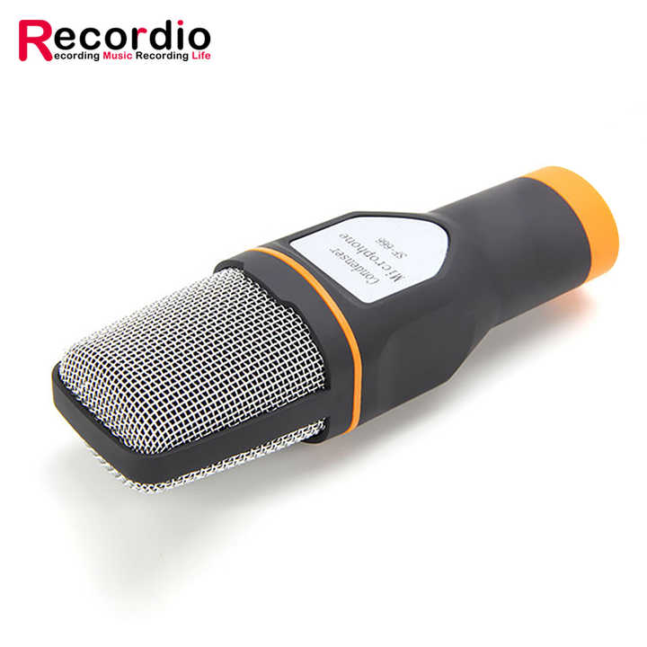 GAM-666 Professional Desktop Condenser Microphone 3.5mm Jack Wired Sound Stereo Mic With Stand Tripod For Desktop PC Live Sing
