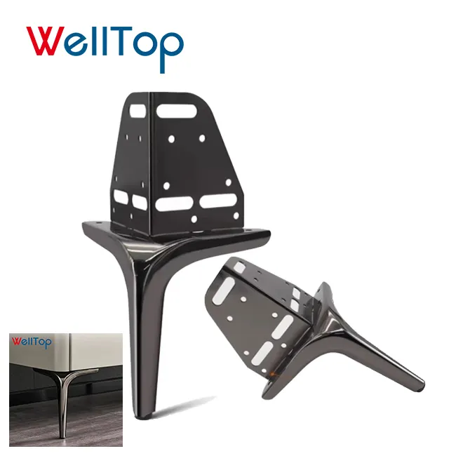 WELLTOP Möbelzubehör Hardware Großhandel Möbel Beine verlängerte Fußgröße Steigung Füße Bettbeine Sofa-Beine aus Metall