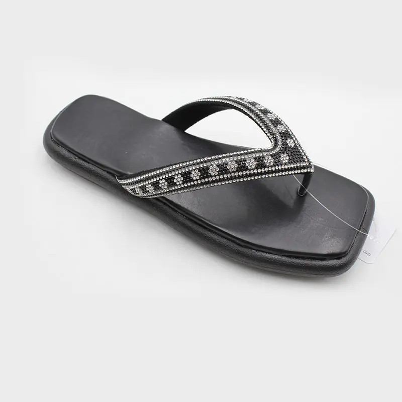 Tùy Chỉnh Thoải Mái Mềm Duy Nhất Chống-Trượt Giản Dị Rhinestone Flip Flops Phụ Nữ Mới Nhất Dép Đi Trong Nhà Giày Và Dép