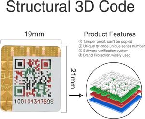 Золотая самоклеящаяся наклейка с 3D-голограммой - Product Image 5