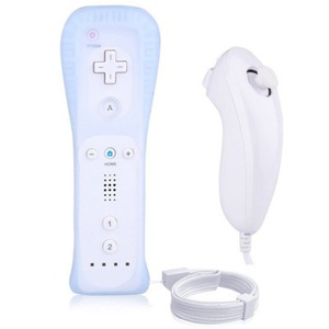 2 in1左右コントローラーニンテンドーWiiストレートハンドルチキンレッグカーブコントローラー、シリコンストラップアクセラレーター付き - Product Image 3