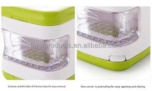 Мини-пресс для чеснока и измельчитель двухсторонний с прозрачным пластиковым поддоном, нож из нержавеющей стали для чеснока, имбиря и мелких трав - Product Image 3