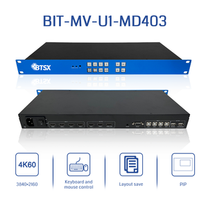 4K60 Multi-viewer BIT-MV-U1-MD403 - <strong>4</strong> HDMI 2.0 <strong>Inputs</strong> 3 <strong>Outputs</strong> <strong>KVM</strong> <strong>Switch</strong> Professional 4K60 Multi-viewer for Video Processing