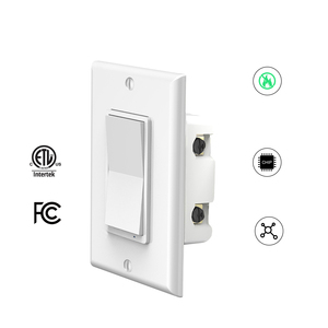 Zwave Plus智能壁灯开关10A最大遥控单极120V，用于智能家居系统兼容智能生活 - Product Image 3