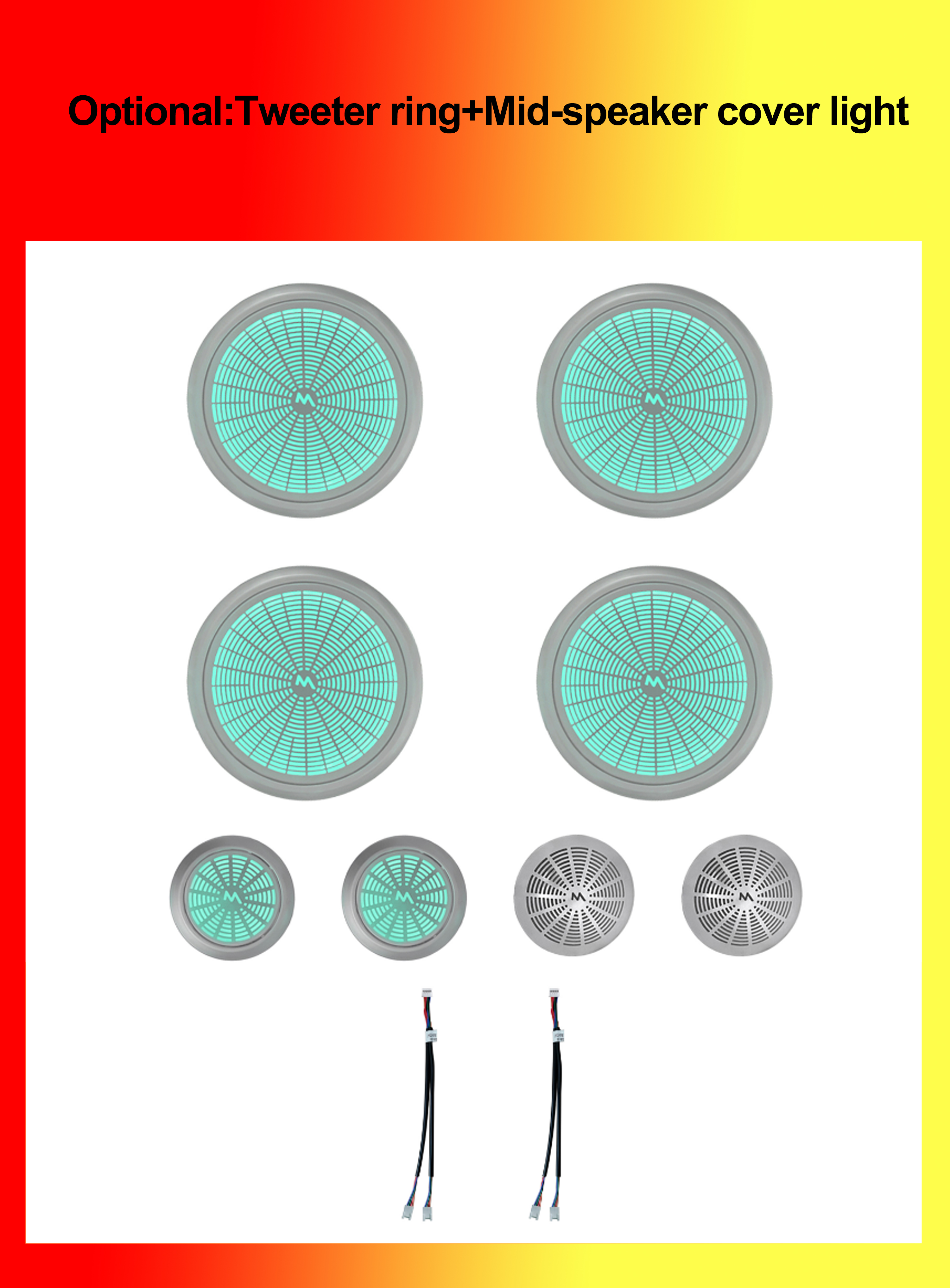 Optional:Tweeter ring+Mid-speaker cover light