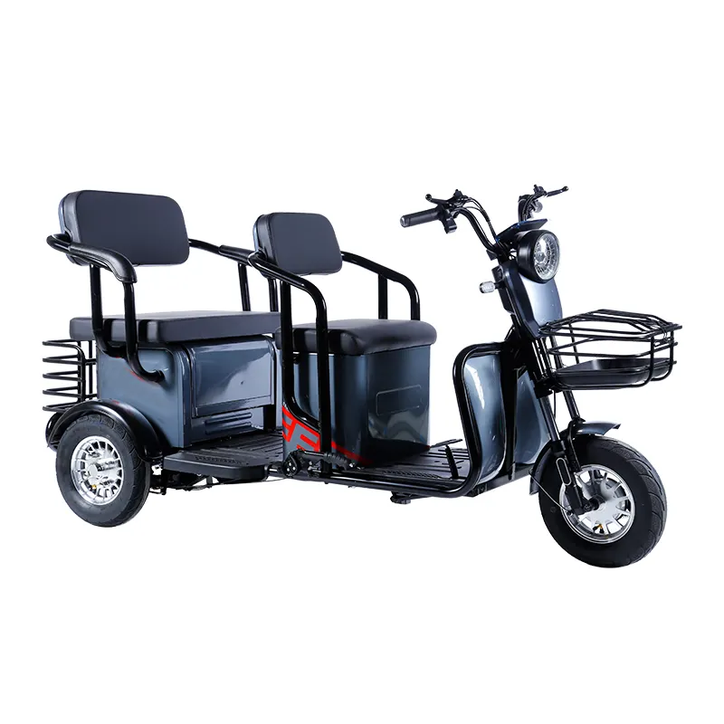 Oem triciclo elétrico de carga 600w 800w, caminhão de carga elétrica com três rodas motocicleta triciclo elétrica para 3 pessoas com bateria de lítio