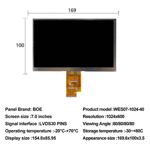 7-дюймовый сенсорный экран 1024x600 BOE ips промышленная панель сборочный экран lvds интерфейс ЖК-модуль экран, заводская цена, оптовая продажа - Product Image 2