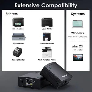 Wavlink USB 2.0 Port LPR Printer <strong>Server</strong> with 10/100Mbps <strong>Ethernet</strong> Sharing LAN Networking Printer Adapter USB Hub for <strong>Print</strong> <strong>Server</strong> - Product Image 5
