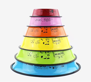 Hot Sale Eco-Friendly <span class=keywords><strong>Dog</strong></span> <span class=keywords><strong>Bowls</strong></span> com logotipo personalizado Padrão aço inoxidável Pet Feeding Bowl com Base de Borracha Estilo Elegante 'Love' - Product Image 5