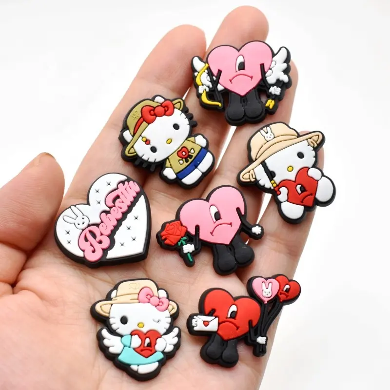 Anime Cute Girls Kitty shoe Charms Wholesale Kitty Shoe Charms Japan Plastic Custom 3d Plastic shoe Charm Manufacturer
