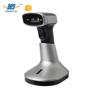 Escáner de código de barras inalámbrico Bluetooth Lector de código QR 1D/2D con base de carga | Colector de datos portátil de mano para Android/iOS - Product Image 1