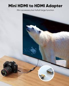 短迷你HDMI C型公到HDMI a型母4K 60hz转换器适配器电缆M/F尼龙编织HDMI电缆适配器 - Product Image 6