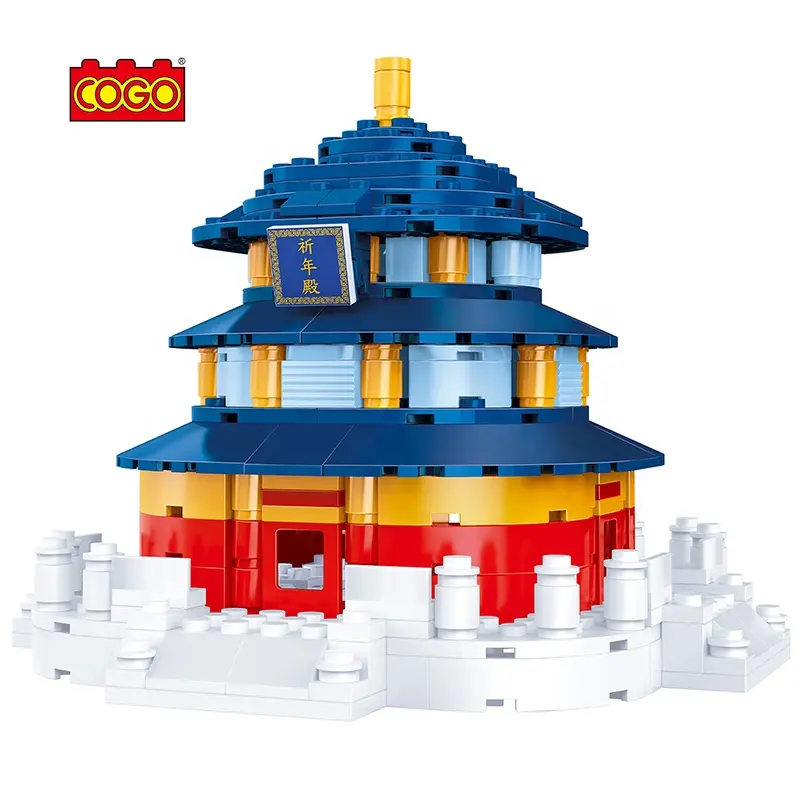 COGO 264pcs China National Tide The Temple of heaven Building blocks Kids DIY Plastic Splicing Build Bricks Toys