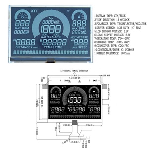 Fabbrica custom veicolo montato acqua ed elettricità contatori TN/STN/FSTN/HTN 5 6 cifre 7 bianco retroilluminazione segmento display lcd - Product Image 2