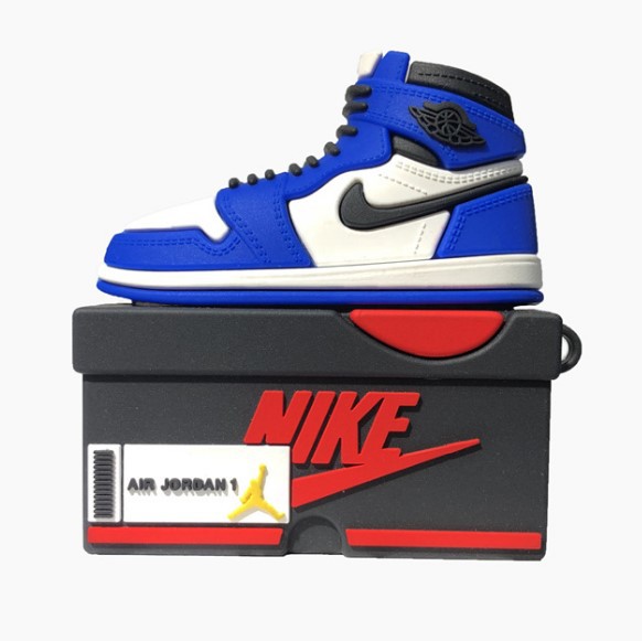 Caja de zapatos blanca y azul (agujero fino)