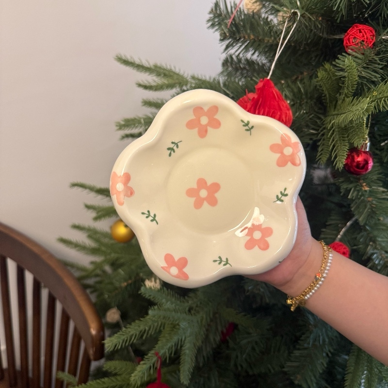 Pink big flower Chubby Dish