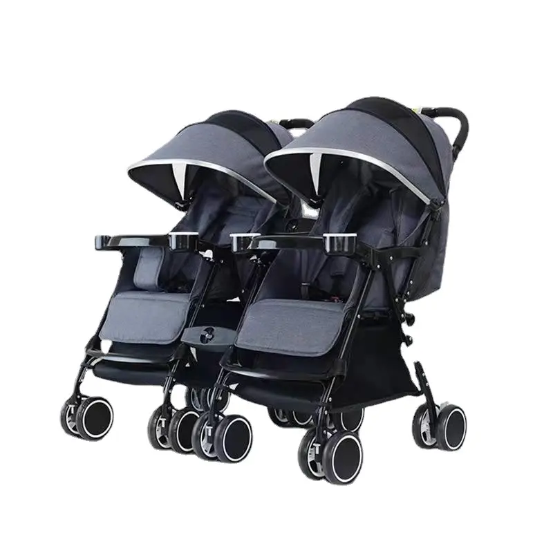 JXB Wholesale Popular Can Sit and Lie Light High Landscape Folding Walking Twin Baby Stroller for Outdoor Travel