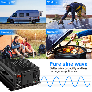 500 וואט dc 12v כדי ac 220v סוללה או סיגר קל 1000w טהור גל סינוס טהור גל סינוס מכונית