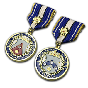 20 Years Factory Manufacturer Metal Custom logo Gold Sports Karate Dance Wrestling 5&quot; Freemasonry Recognition Medals with Ribbon - Product Image 4