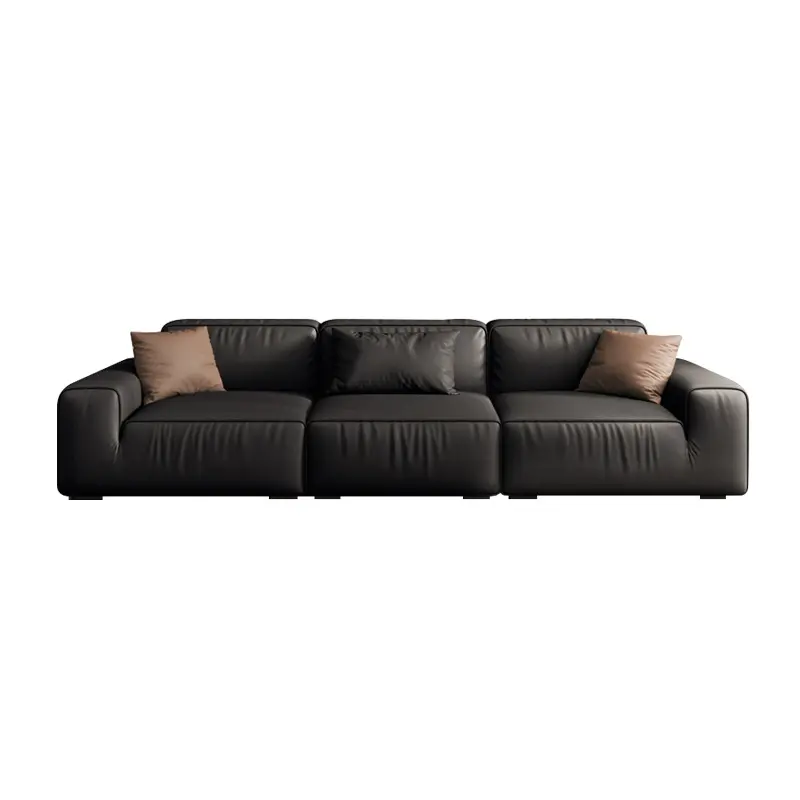 Divano in pelle italiana Design Top in pelle bovina per piccoli salotti moderni colore nero camera da letto mobili in lattice divano in legno Ds87