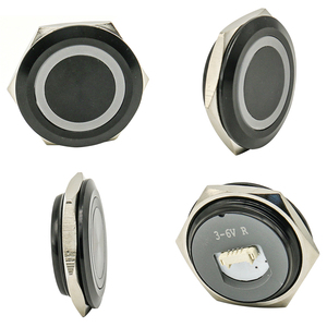 Kapsamlı siyah Metal basmalı anahtar 16/19/22/25/30mm su geçirmez mandallama anlık ışıklı Push Button anahtarları - Product Image 4