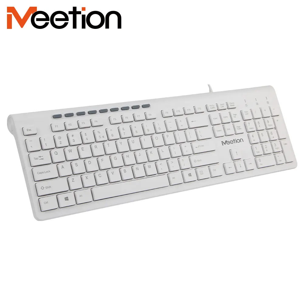K842M Keyboard Komputer Multimedia Senyap Ergonomis, Standar USB Berkabel