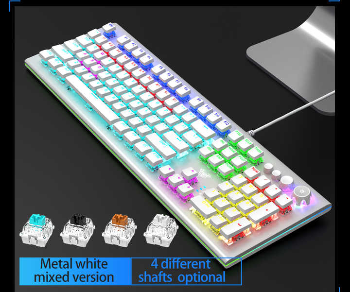 Aula S2096 Gamer Checkboard Mechanical Gaming Checkboard Backlit Led Wired 104 Keys Anti-Ghosting Keyboard for Pc Computer