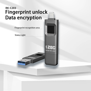 2合1自定义USB 2.0闪存驱动器，带有指纹加密，适用于PC和智能手机的安全金属Pendrive - Product Image 6