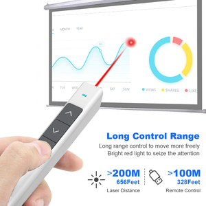 Ricevitore USB presentatore di Powerpoint Wireless PPT presentatore di puntatore Laser con telecomando - Product Image 5