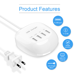 Hub de carga USB portátil de 4 puertos Estación de carga de escritorio con detección automática Potencia de salida de 40W para múltiples dispositivos para uso en computadoras portátiles - Product Image 2