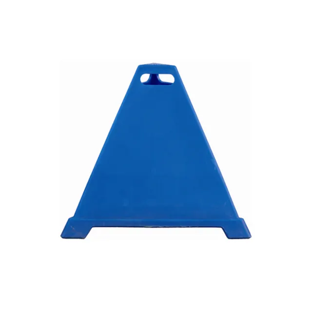مخروط مرور بلاستيكي أزرق PE 680 مم مخروط 3-جانب للوقوف حذّر من مخاطر التركيب بالأرضيات والهرامات لافتة سلامة البناء لا يمكن الانتظار مثلث