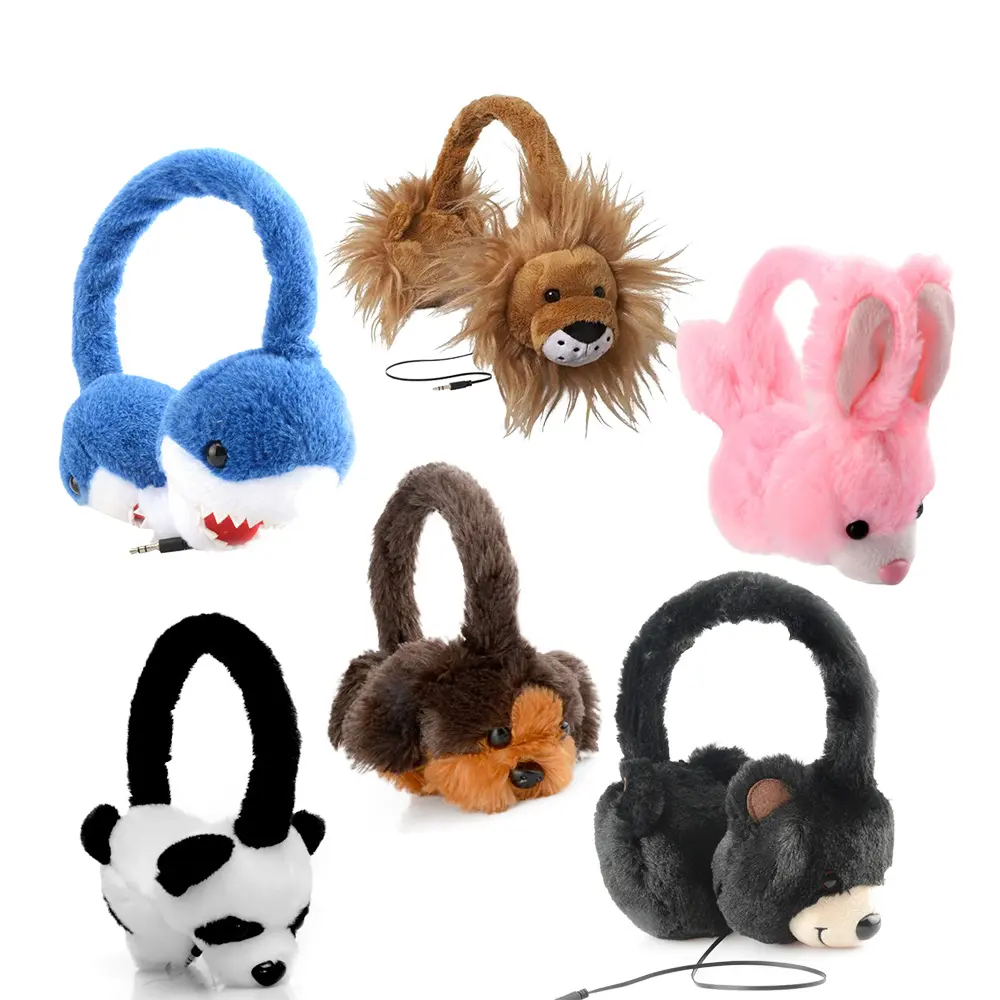 Ugreen — casque d'écoute en peluche avec licorne, écouteurs filaires, personnalisés, en forme d'animal, mignon, chaud et doux, musique, 3.5mm