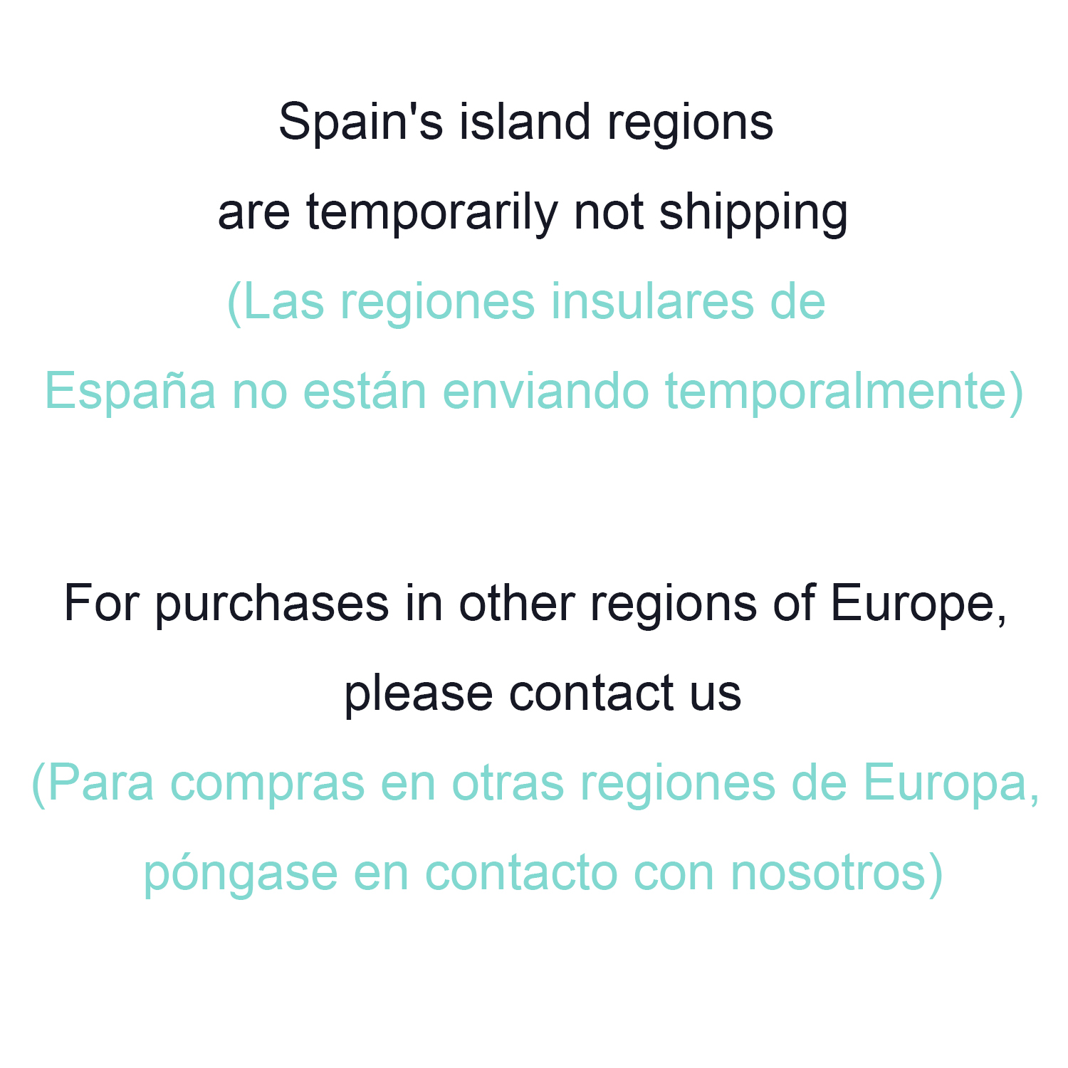 No se puede realizar envíos a las regiones insulares españolas