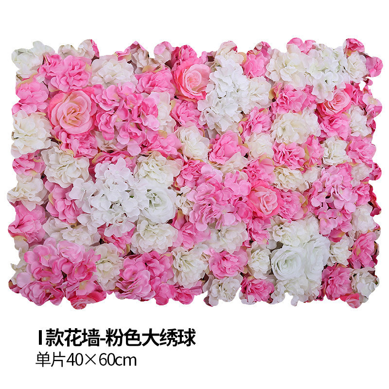 I flower wall-pink large hydrangea