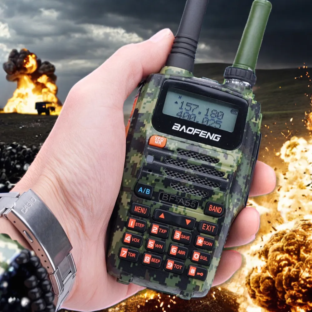 Hot Selling Baofeng BF-A55 Leger Groene Handheld Ham Transceiver Walkie Talkie Bestseller Radio