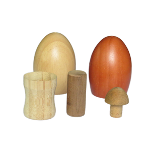 Services d'usinage du bois <span class=keywords><strong>CNC</strong></span> personnalisés-Œufs, champignons et cylindres en bois naturel - Product Image 1