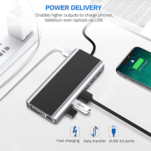 WFYEAR USB 3.0 yerleştirme istasyonu Hub ile 10W kablosuz şarj USB2.0 portları 480Mbps veri aktarım hızı Hub dinamo USB şarj - Product Image 5