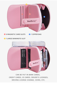 Baellerry New <strong>Trendy</strong> Ladies Small Wallet with Buckle Closure - Leather Card Holder &amp; Change <strong>Pouch</strong> - Product Image 5