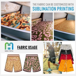 定制透气轻质升华网眼涤纶面料跑裤干爽运动服装 - Product Image 5