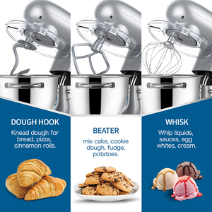 Hộ Gia Đình Nhà Bếp 5.5L 6.2L Thép Không Gỉ Bát Đứng Thực Phẩm Điện Máy Trộn - Product Image 3