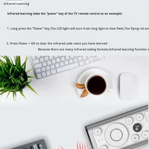 Venta caliente 2,4G Google Voice Control remoto Mini teclado Modo dual Aleación de aluminio Flying TV Mouse Material plástico - Product Image 5