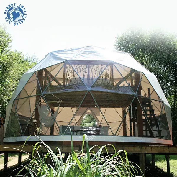 Высококачественная алюминиевая рама холщовая геодезическая полусферическая палатка, прозрачная купольная палатка для кемпинга