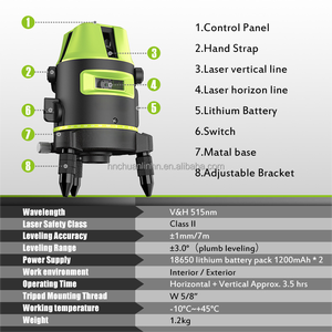 Laser <strong>Level</strong>, Outdoor Green Light Laser <strong>Level</strong>, 2-<strong>line</strong> Construction Leveling Tool - Product Image 4