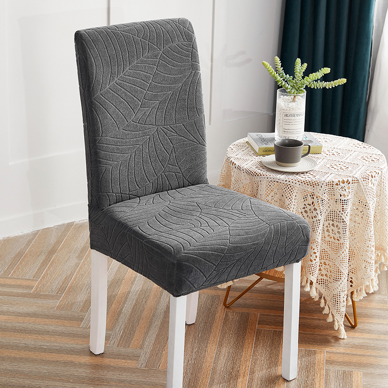 Jacquard gris oscuro-impermeable hojas grandes