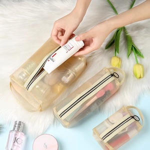 Viagem Mesh Maquiagem Case <span class=keywords><strong>Make</strong></span> <span class=keywords><strong>up</strong></span> Bag Mulheres Zipper batom Storage Pouch Higiene Pessoal Beleza Limpar Sacos Cosméticos