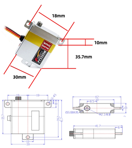 Ince servo 6V 7kg 250 derece küçük boy yüksek tork metal dişli dijital servo motor için endüstriyel robot kolu/oyuncak motosikletler - Product Image 5