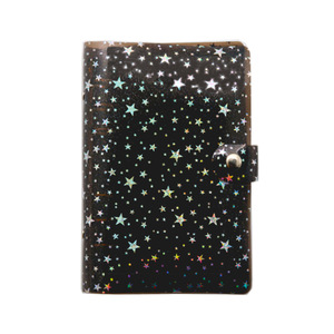 ที่หุ้มโน้ตบุ๊ค PVC สุดสร้างสรรค์เคส A5พีวีซีลายท้องฟ้าดาวน่ารัก A6หกหลุมปลอกหนังสือทรงหลวมฝาพับเมนู