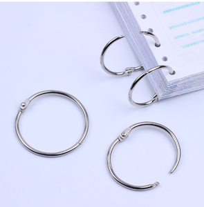 镀镍钢书环活页活页夹金属钥匙扣带钥匙圈优质材料钥匙扣 - Product Image 1