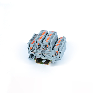 Bloque de terminales de riel Din Push-in de alimentación de doble capa, aplicación automática, bloque de terminales de resorte de latón y nailon - Product Image 1