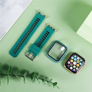 2 in1新しいデザインのデュアルカラーメタル接続スポーツウォッチバンドとApple WatchTodosシリーズ用プロテクター - Product Image 4